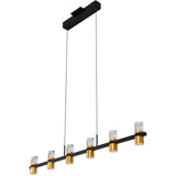 VONN Artisan Ellegi VMC34247BL 47" Integrated LED ETL Certified Pendant, Height Adjustable Chandelier, Black
