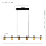 VONN Artisan Ellegi VMC34247BL 47" Integrated LED ETL Certified Pendant, Height Adjustable Chandelier, Black