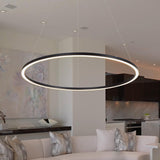 VONN Tania 39" Modern LED Ring Chandelier, Black VMC34911BL