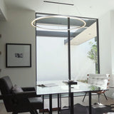 VONN Tania VMC34912AL 51" ETL Certified Integrated LED Ring Chandelier Height Adjustable Pendant in Silver