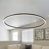 VONN Tania 51" Integrated LED Ring Chandelier ETL Certified Height Adjustable Pendant VMC34912BL in Black-VONN Lighting