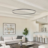 VONN Tania VMC34912BL 51" ETL Certified Integrated LED Ring Chandelier Height Adjustable Pendant in Black