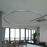 VONN Tania VMC34960AL 60" Integrated LED ETL Certified Ring Chandelier, Height Adjustable Pendant in Silver