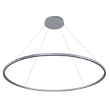VONN Tania VMC34960AL 60" Integrated LED ETL Certified Ring Chandelier, Height Adjustable Pendant in Silver