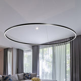 VONN Tania VMC34960BL 60" Integrated LED ETL Certified Ring Chandelier, Height Adjustable Pendant in Black