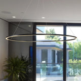 VONN Tania VMC34960BL 60" Integrated LED ETL Certified Ring Chandelier, Height Adjustable Pendant in Black