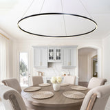 VONN Tania VMC34960BL 60" Integrated LED ETL Certified Ring Chandelier, Height Adjustable Pendant in Black