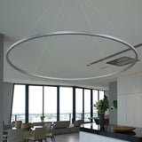 VONN Tania VMC34972AL 72" Integrated LED ETL Certified Ring Chandelier, Height Adjustable Pendant in Silver