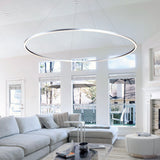 VONN Tania VMC34972AL 72" Integrated LED ETL Certified Ring Chandelier, Height Adjustable Pendant in Silver