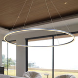 VONN Tania VMC34972AL 72" Integrated LED ETL Certified Ring Chandelier, Height Adjustable Pendant in Silver