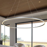 Close Up Tania VMC34972AL 72" Integrated LED Ring Chandelier in Silver