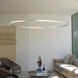 VONN Tania VMC34972AL 72" Integrated LED ETL Certified Ring Chandelier, Height Adjustable Pendant in Silver