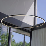 VONN Tania VMC34972BL 72" Integrated LED ETL Certified Ring Chandelier, Height Adjustable Pendant in Black