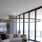 VONN Tania VMC34972BL 72" Integrated LED ETL Certified Ring Chandelier, Height Adjustable Pendant in Black