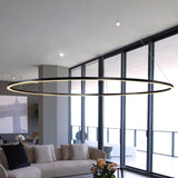 VONN Tania VMC34972BL 72" Integrated LED ETL Certified Ring Chandelier, Height Adjustable Pendant in Black