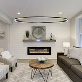 VONN Tania VMC34972BL 72" Integrated LED ETL Certified Ring Chandelier, Height Adjustable Pendant in Black