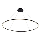 VONN Tania VMC34972BL 72" Integrated LED ETL Certified Ring Chandelier, Height Adjustable Pendant in Black