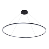 VONN Tania VMC34972BL 72" Integrated LED ETL Certified Ring Chandelier, Height Adjustable Pendant in Black