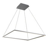 VONN Atria VMC35511AL 39" ETL Certified Integrated LED Square Chandelier, Height Adjustable Pendant in Silver