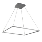VONN Atria VMC35511AL 39" ETL Certified Integrated LED Square Chandelier, Height Adjustable Pendant in Silver