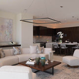 VONN Atria VMC35511BL 39" ETL Certified Integrated LED Square Chandelier, Height Adjustable Pendant in Black