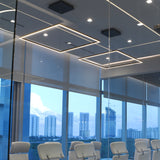 VONN Atria VMC35511BL 39" ETL Certified Integrated LED Square Chandelier, Height Adjustable Pendant in Black