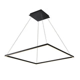 VONN Atria VMC35511BL 39" ETL Certified Integrated LED Square Chandelier, Height Adjustable Pendant in Black
