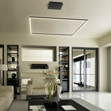 VONN Atria VMC35512BL 51" ETL Certified Integrated LED Square Chandelier Height Adjustable Pendant in Black