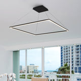 VONN Atria VMC35512BL 51" ETL Certified Integrated LED Square Chandelier Height Adjustable Pendant in Black