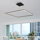 VONN Atria VMC35512BL 51" ETL Certified Integrated LED Square Chandelier Height Adjustable Pendant in Black