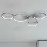 VONN Capella VMCF41500AL 43" Integrated LED ETL Certified Ceiling Light Multi-Ring Semi Flush in Silver