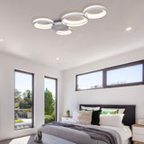 VONN Capella VMCF41500AL 43" Integrated LED ETL Certified Ceiling Light Multi-Ring Semi Flush in Silver