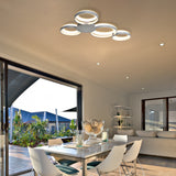 VONN Capella VMCF41500AL 43" Integrated LED ETL Certified Ceiling Light Multi-Ring Semi Flush in Silver