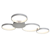 VONN Capella VMCF41500AL 43" Integrated LED ETL Certified Ceiling Light Multi-Ring Semi Flush in Silver