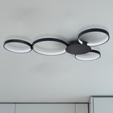 VONN Capella VMCF41500BL 43" Integrated LED ETL Certified Ceiling Light Multi-Ring Semi Flush in Black