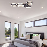 VONN Capella VMCF41500BL 43" Integrated LED ETL Certified Ceiling Light Multi-Ring Semi Flush in Black