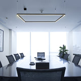 VONN Atria VMCP35551BL 51" Integrated LED ETL Certified Square Chandelier, Height Adjustable Square Pendant, Black