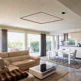 VONN Atria VMCP35551BL 51" Integrated LED ETL Certified Square Chandelier, Height Adjustable Square Pendant, Black