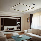 VONN Atria VMCP35551BL 51" Integrated LED ETL Certified Square Chandelier, Height Adjustable Square Pendant, Black