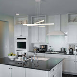 VONN Sirius VMP25030WH 40" ETL Certified Integrated LED Pendant, Height Adjustable Chandelier in White