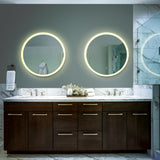 VONN VMRS0120A LED Bath Mirror in Silver with Frosted Edge, Round 24"W x 24"H or 30"W x 30"H