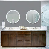 VONN VMRS0120A LED Bath Mirror in Silver with Frosted Edge, Round 24"W x 24"H or 30"W x 30"H