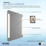 VONN VMRS1830A LED Bath Mirror in Silver, Rectangle 24"W x 30"H or 30"W x 36"H-VONN Lighting