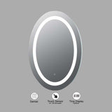 VONN VMRS2620 LED Bath Mirror in Silver, Oval 24"W x 36"H
