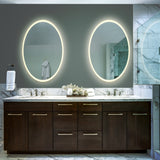 VONN VMRS2830ATW Tunable White LED Bath Mirror in Silver, Oval 24"W x 30"H