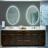 VONN VMRS2830ATW Tunable White LED Bath Mirror in Silver, Oval 24"W x 30"H