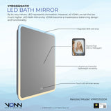 VONN VMRS5020A LED Bath Mirror in Silver, Rectangle 24"w x 30"H or 30"W x 36"H