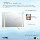 VONN VMRS6930ATW Tunable White LED Bath Mirror in Silver, Rectangle 30"W x 24"H or 36"W x 30"H