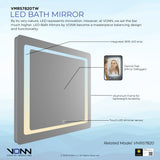 VONN VMRS7820TW Tunable White LED Bath Mirror in Silver, Rectangle 30"W x 24"H or 36"W x 30"H