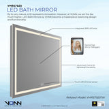 VONN VMRS7920 LED Bath Mirror in Silver, Rectangle 30"W x 24"H or 36"W x 30"H-VONN Lighting